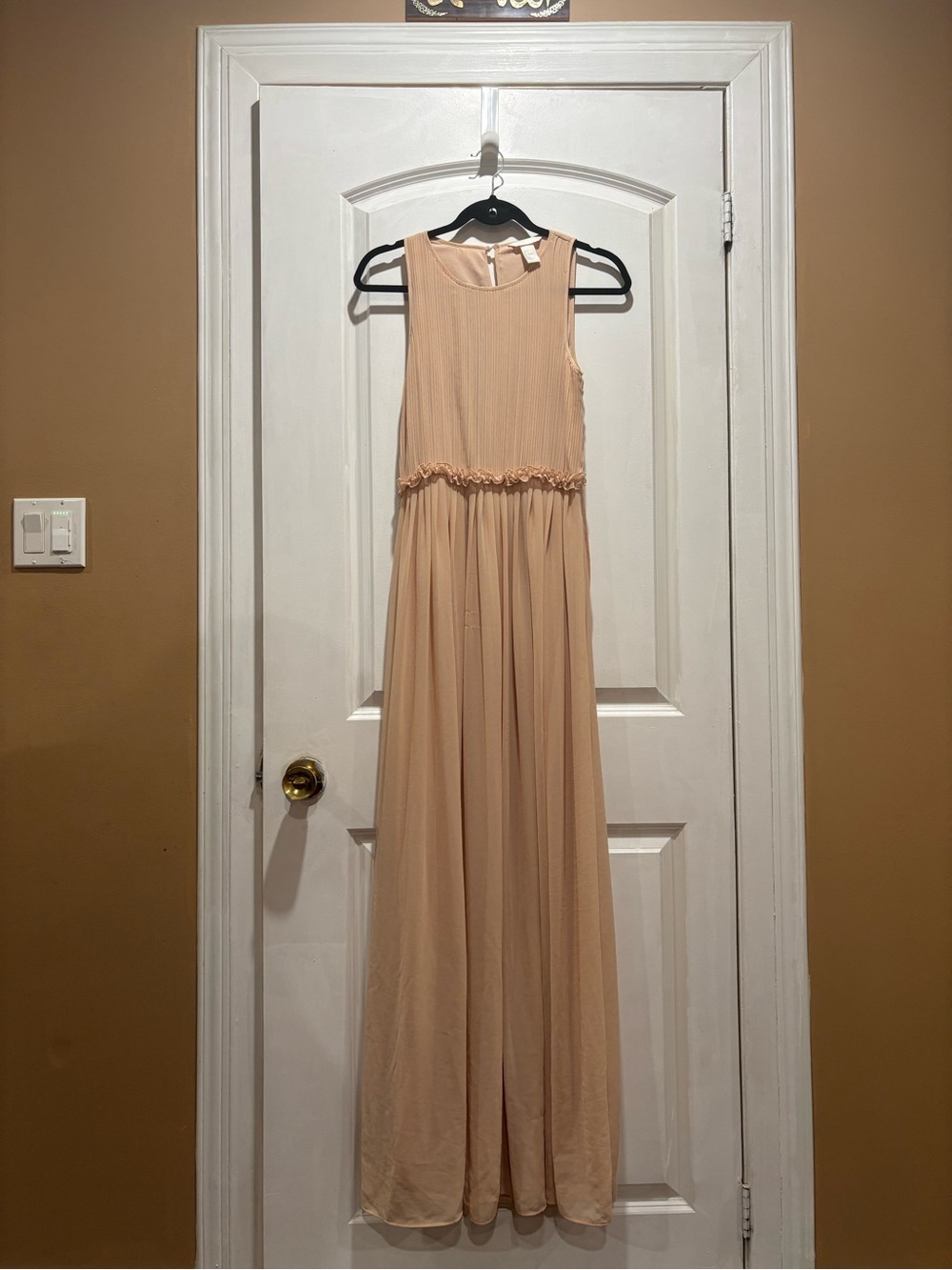 H&M Peach Sleeveless Chiffon Maxi Dress